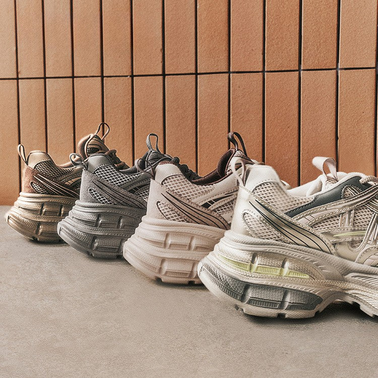 Sier Foam Bottom Platform Dad Retro Sneakers