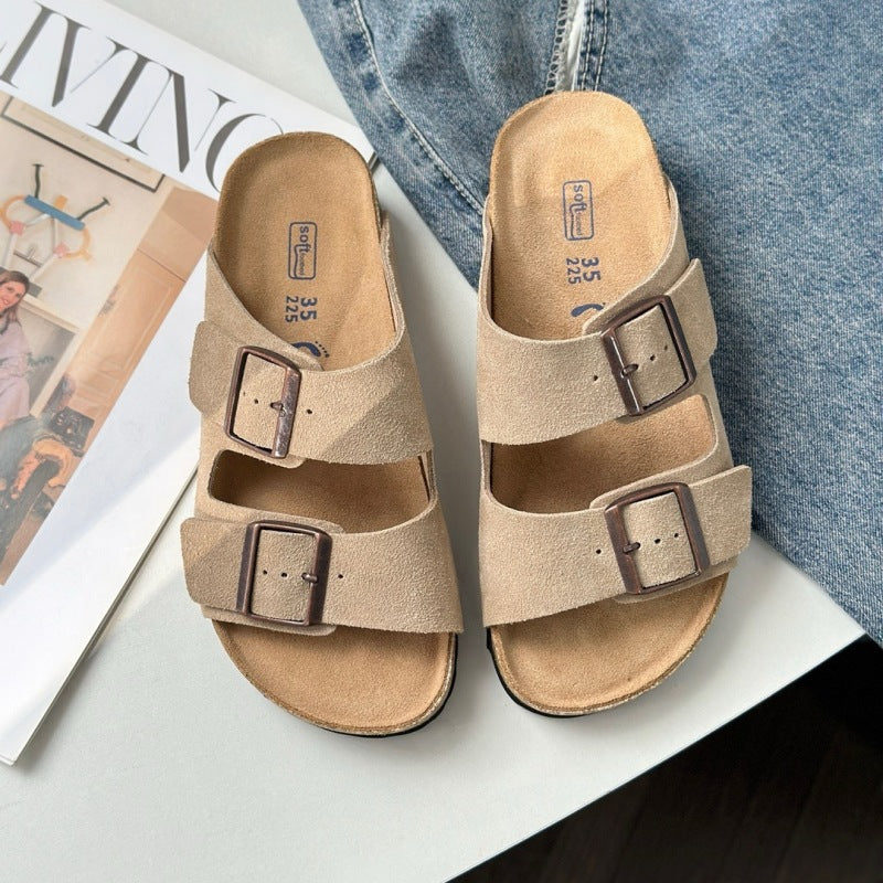 Women's Sole Toe Cap Semi Outer Wear Sandals