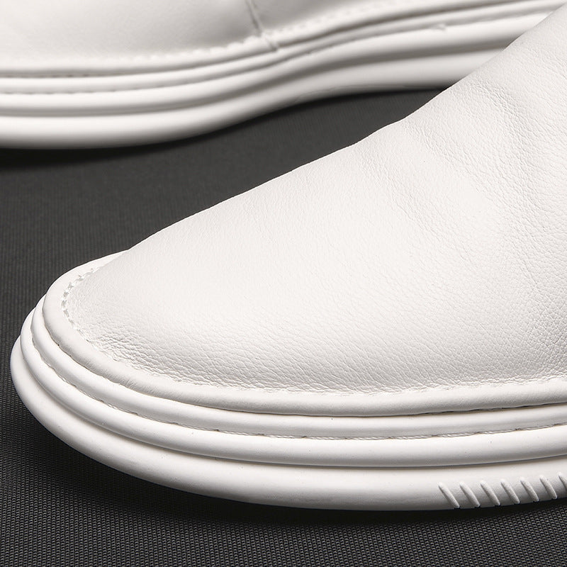 Men's One Pedal Breathable Korean Lazy White Loafers