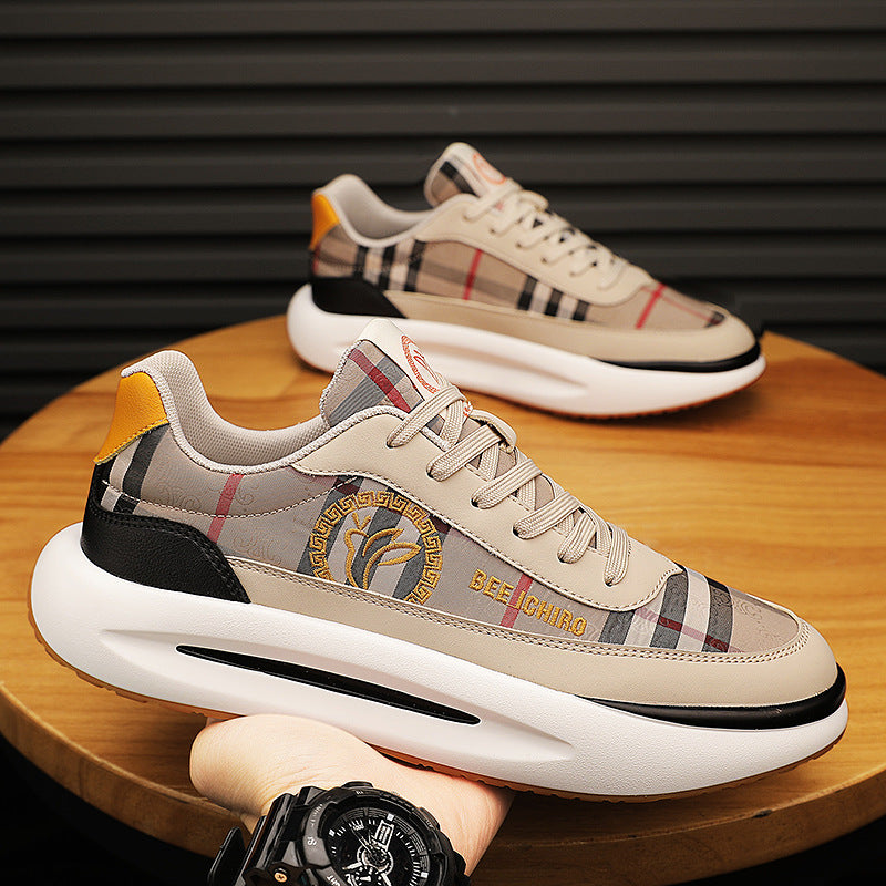 Women's & Men's Bottom Summer Cloth Surface Breathable Plaid Sneakers