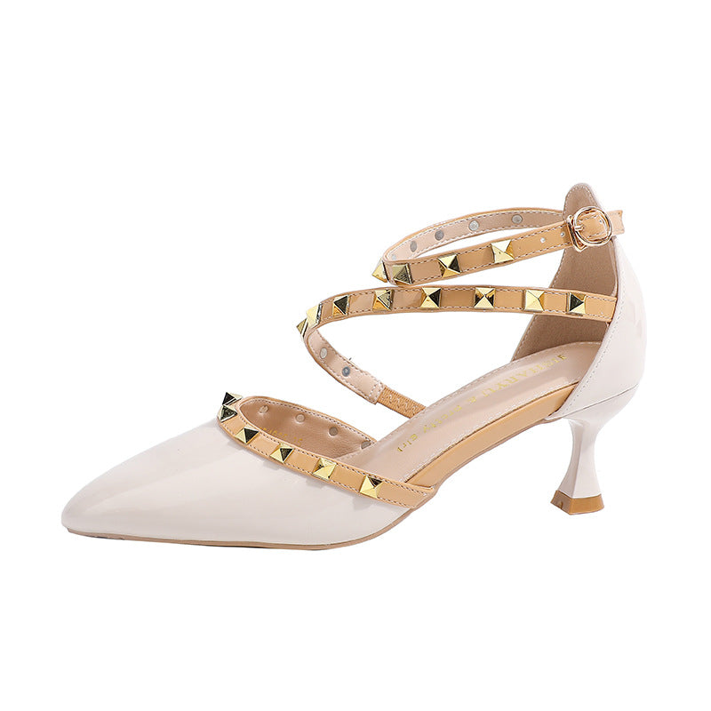 Women's Fat Feet Widened Fattened Plus Size Rivet Heels