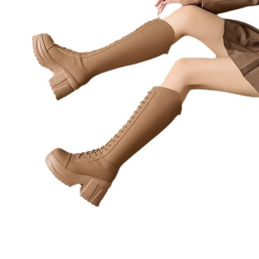 Women's Thick Bottom Skinny High Long Tube Height Boots