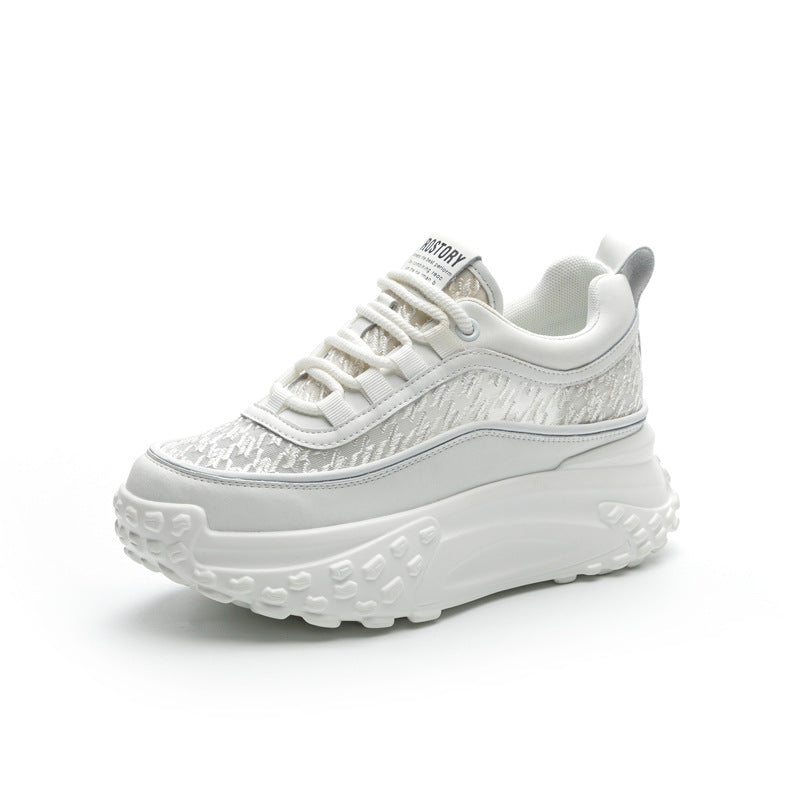 Women's Summer Breathable Mesh Korean Style Height Increasing Insole Women's Casual Shoes