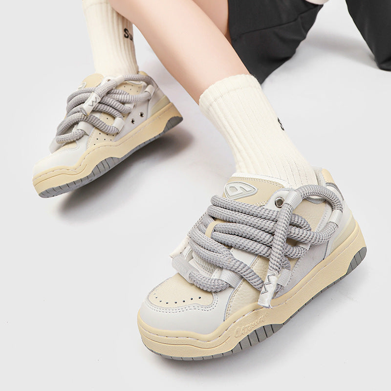Skateboard White Bread Retro Couple Versatile Sneakers