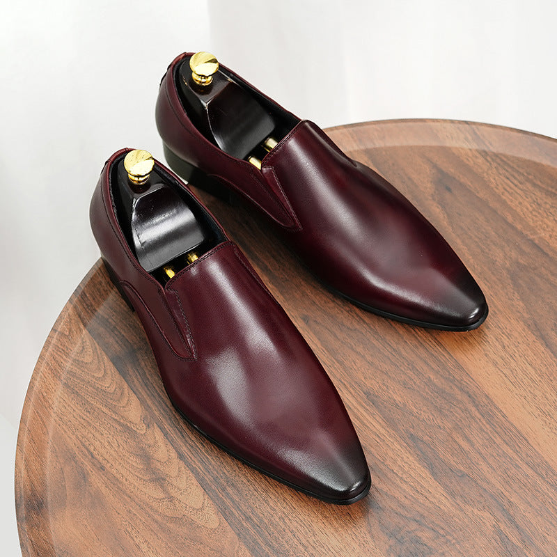 Men's Business Formal Wear Genuine Cattlehide Surface Leather Shoes