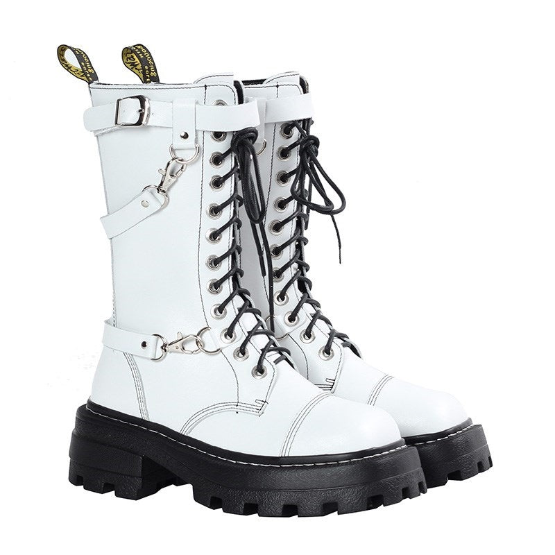 British Style Thick Bottom Height Increasing Boots