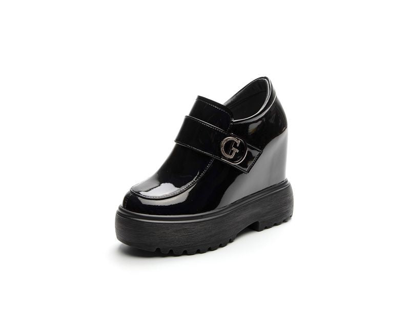 Women's Height Increasing Insole Muffin Platform British Loafers