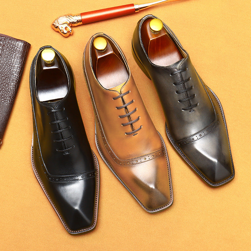 Men's Genuine England Style Brogue Business Formal Leather Shoes