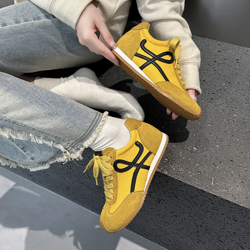 Women's Early Autumn Height Increasing Insole German Training Retro Color Matching Women's Sports Shoes