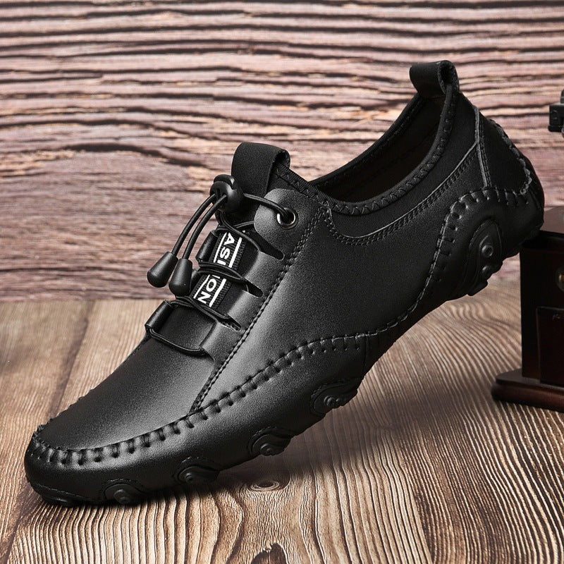 Men's Large Size White British Breathable Soft Men's Casual Shoes