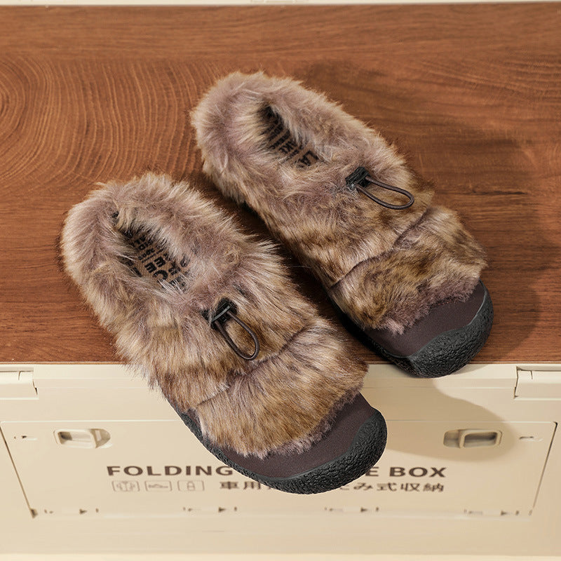 Women's Soft Bottom Cohen Small Sheep Hooves Cotton Warm Slip-on Women's Shoes
