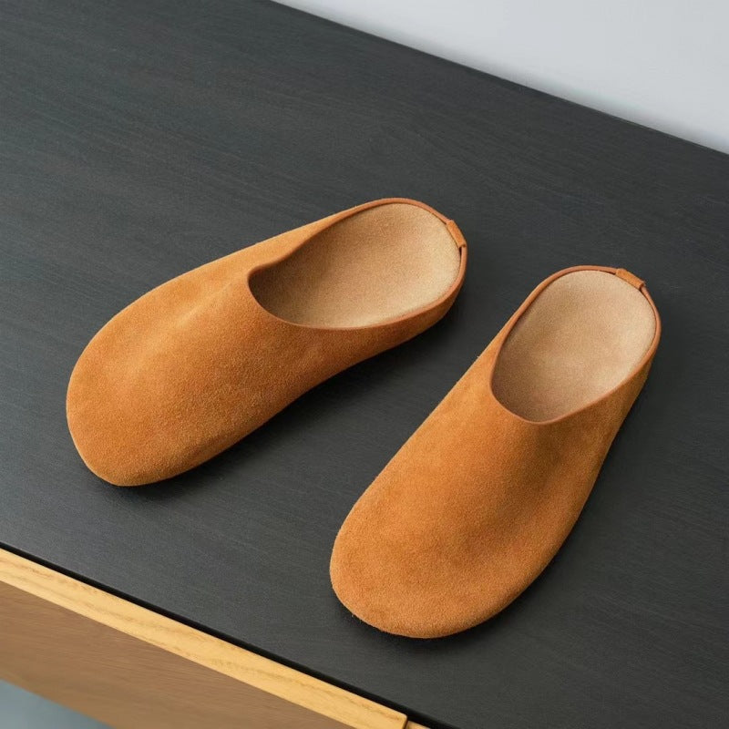 Version Thick-soled Slip-on Closed Toe Half Sandals