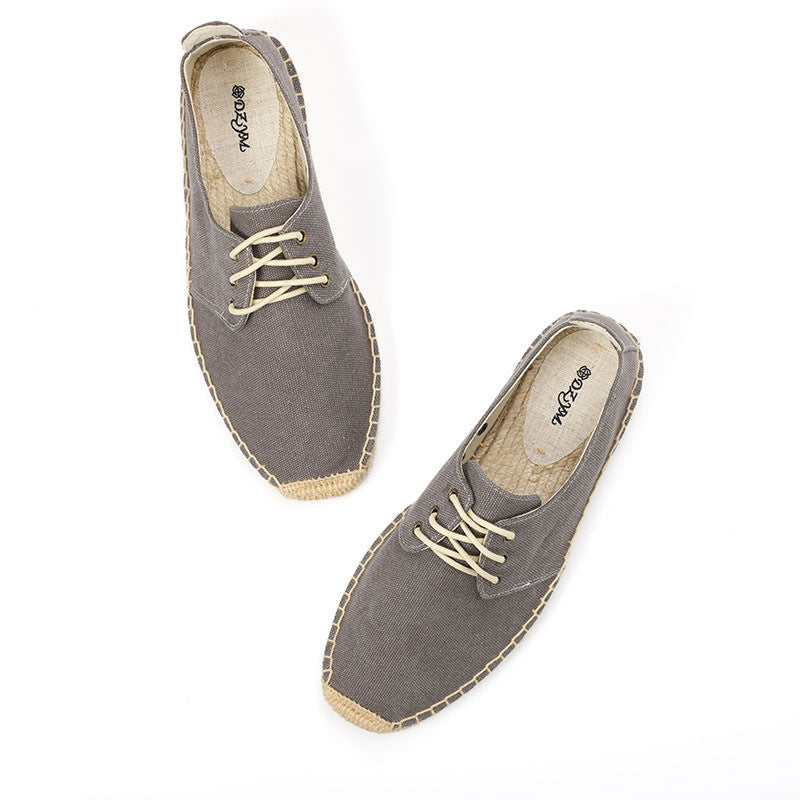 Men's Spring Breathable Lace Up Youthful Trendy Canvas Shoes