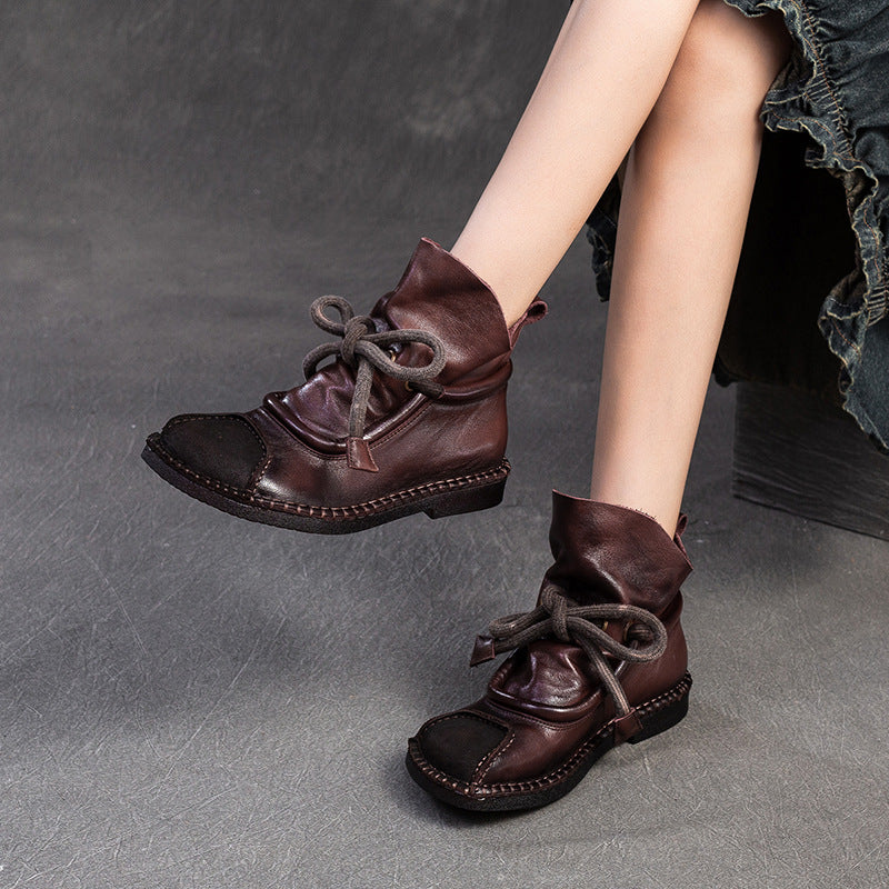 Women's Shu Lace Up Fashion Short Martin Boots