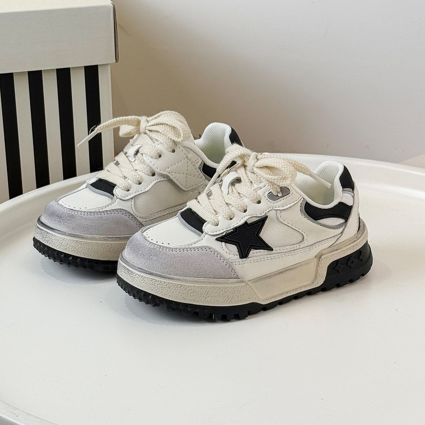 Children's Color Dirty Bottom Star Pattern Spring Kid's Sneakers