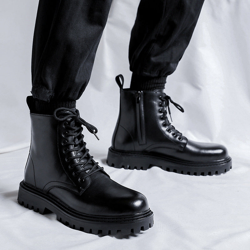 Martin Male British High Top Length Zipper Boots