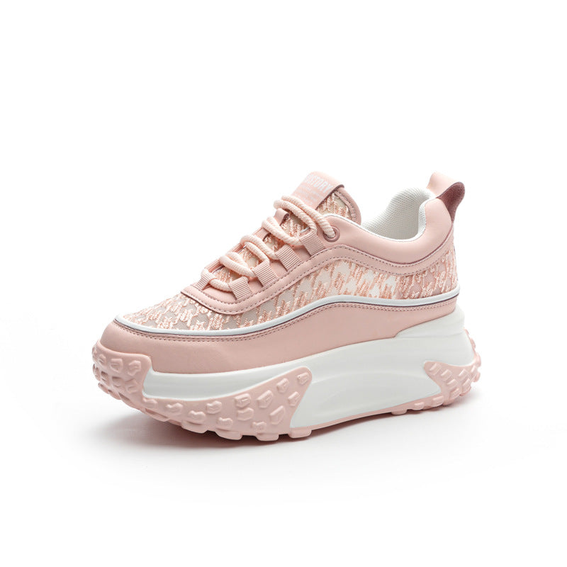 Women's Summer Breathable Mesh Korean Style Height Increasing Insole Women's Casual Shoes