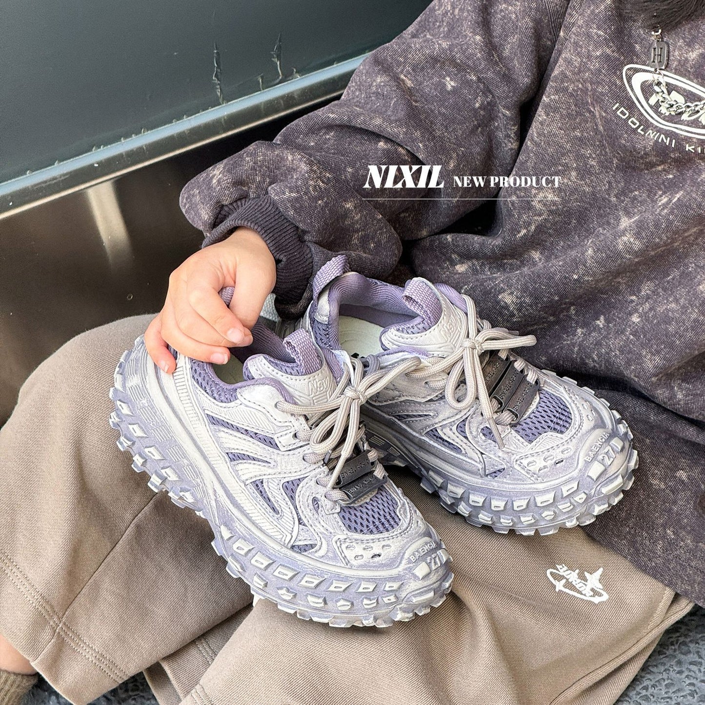 Children's Fashion Trend Durian Resin Sole Dad Kid's Sneakers