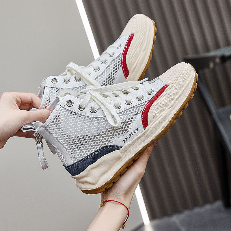 Women's Summer Mesh Board Platform Genuine Campus Casual Shoes
