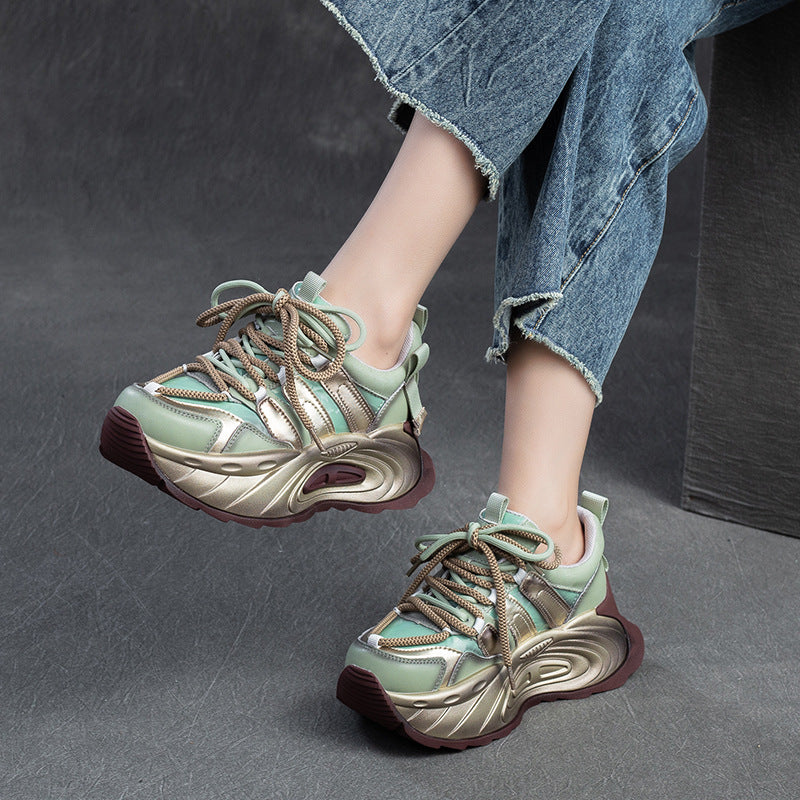 Women's Color Dad Muffin Heightened Single Layer Casual Shoes