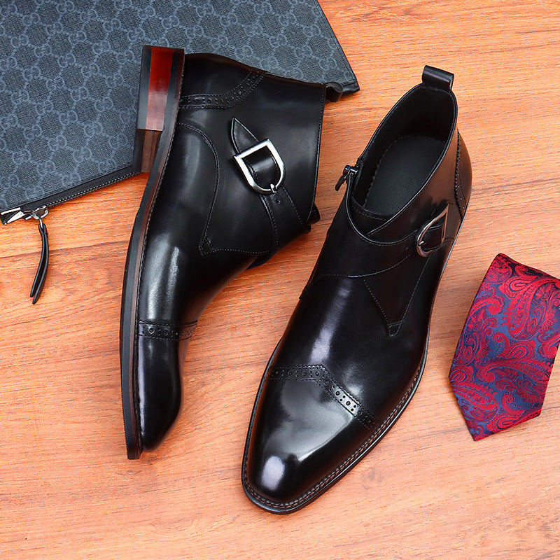 Men's Side Zipper British Business Dress Martin Boots