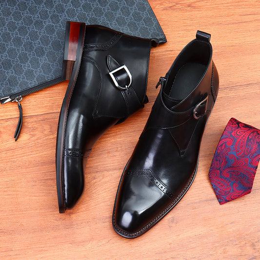 Men's Side Zipper British Business Dress Martin Boots