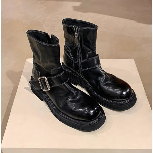 Grape Mom Washed Horse Round Head Boots