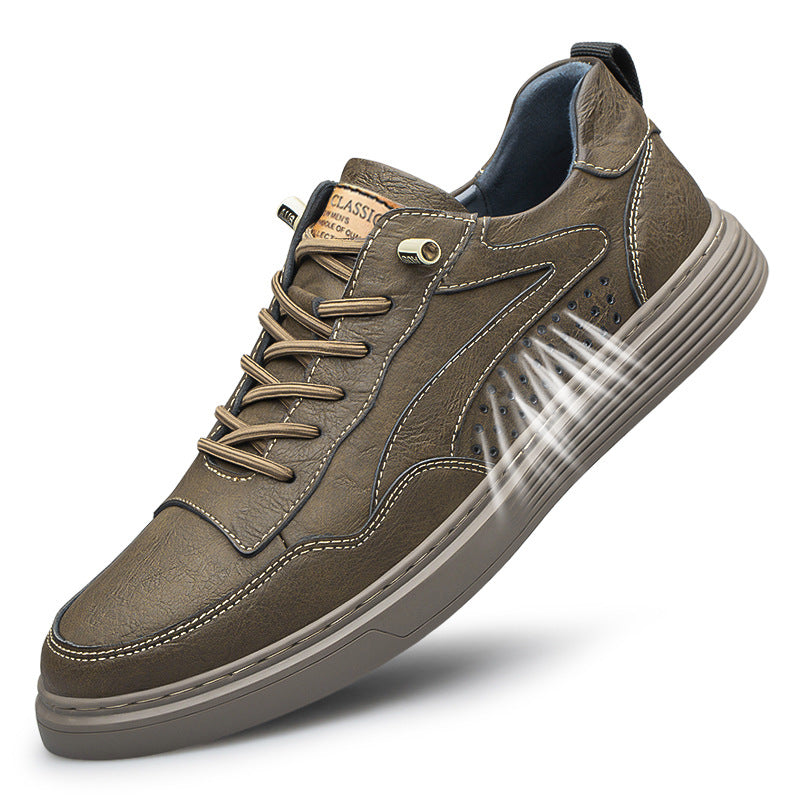 Men's Summer Plus Size Board Cowhide Business Sneakers