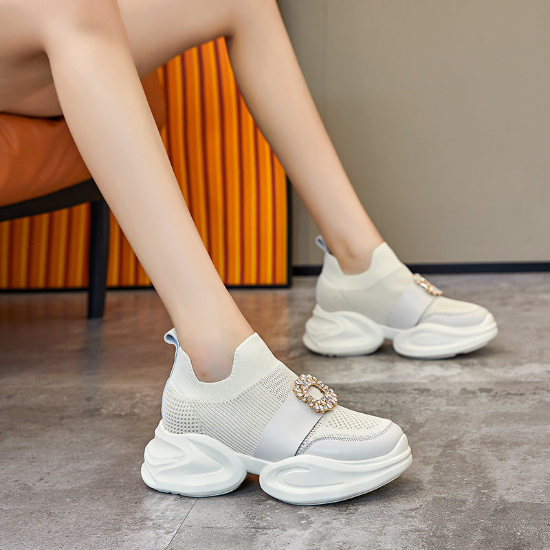 Women's Korean Style Platform Dad Muffin Breathable Women's Sports Shoes