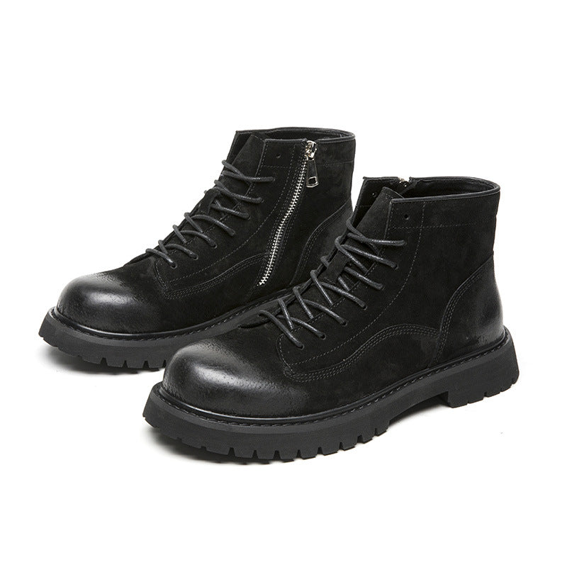 Men's Height Increasing Outdoor Clothes Genuine Martin Boots