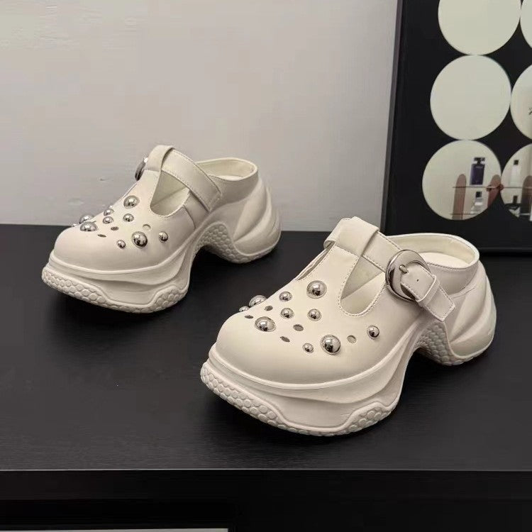 Women's Rhinestone Slip-on Summer Thick-soled Beach Outdoor Women's Shoes