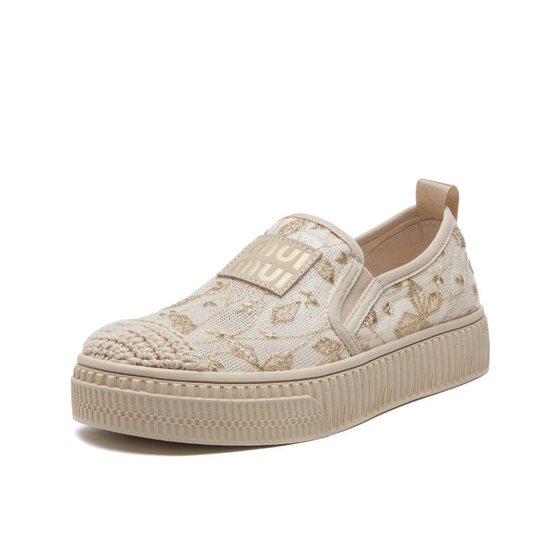 Women's Comfortable Breathable Lace Fisherman Summer Campus Casual Shoes