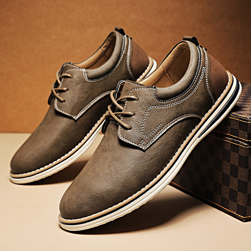 Men's Genuine Plus Size Breathable Trendy Handmade Men's Casual Leather Shoes