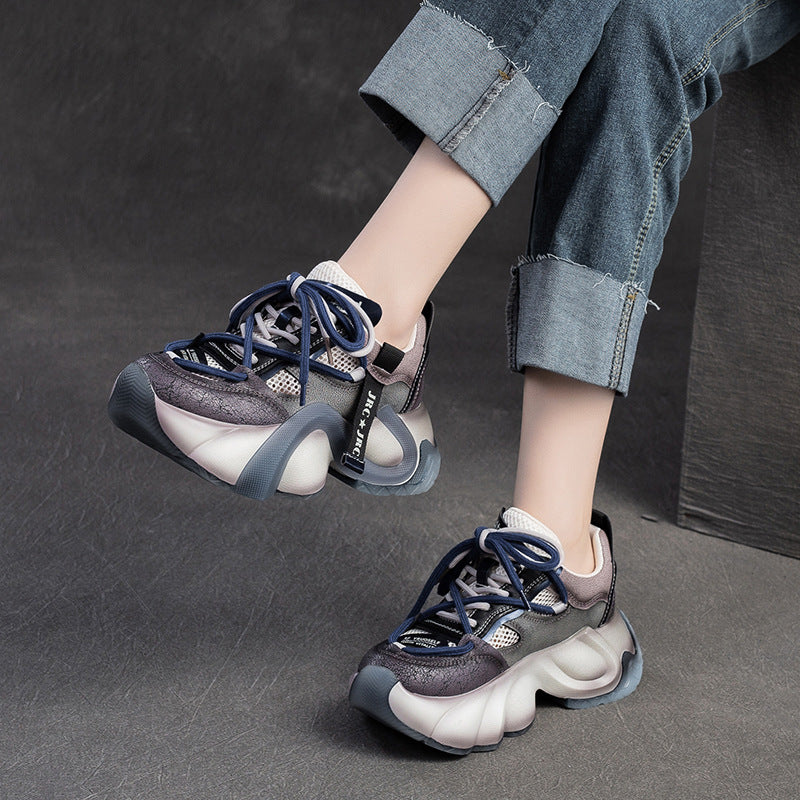 Women's Summer Platform Breathable Mesh Dad Design Fried Casual Shoes