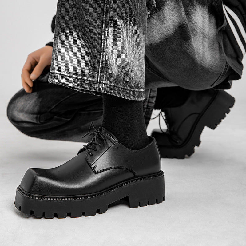 Men's Style Youth Square Toe Platform Height Men's Casual Shoes