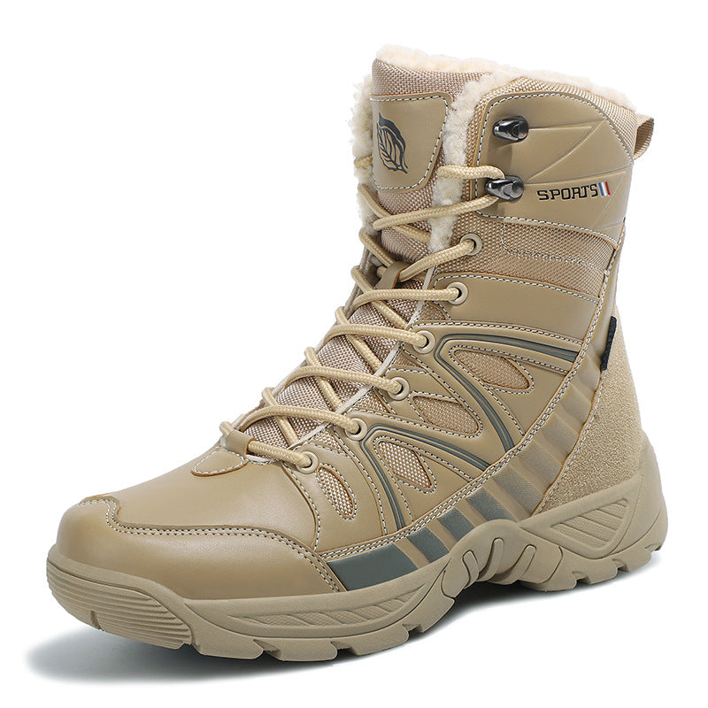 Men's Plus Size Fashion Outdoor Fleece-lined Warm Combat Snow Boots