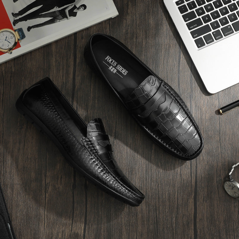Men's Delivery Within Hours Summer Cowhide Business Loafers