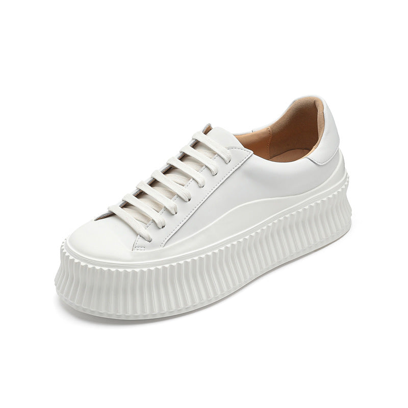 Women's Biscuit Shape Platform White Leisure Muffin Height Increasing Women's Casual Shoes