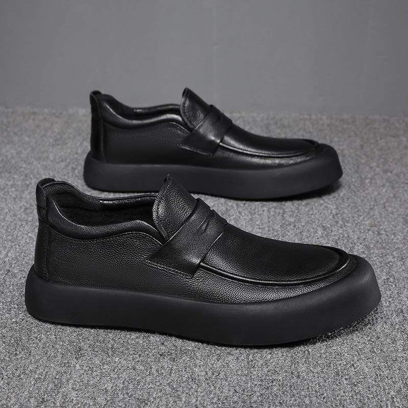 Men's Autumn Trendy Genuine Cowhide British Wild Soft Leather Shoes