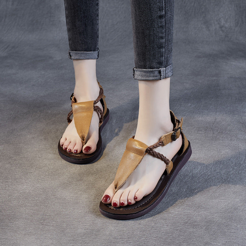 British Style Genuine Open Toe Handmade Sandals