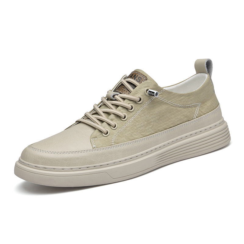 Men's Code Size Large Cowhide Fashion Soft Bottom Men's Board Shoes