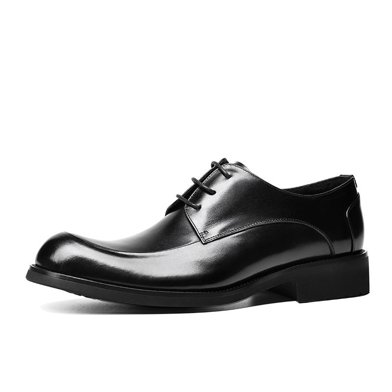 Men's Toe Round First Layer Cowhide Comfortable Leather Shoes