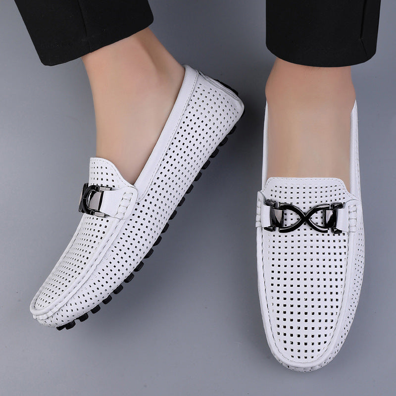 Men's Breathable Thin Soft Bottom Hollow Hole Lazy Men's Casual Shoes