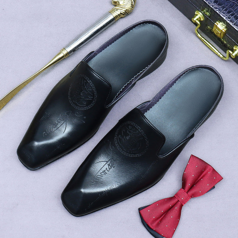Men's British Business Genuine Drill Half Handmade Men's Shoes