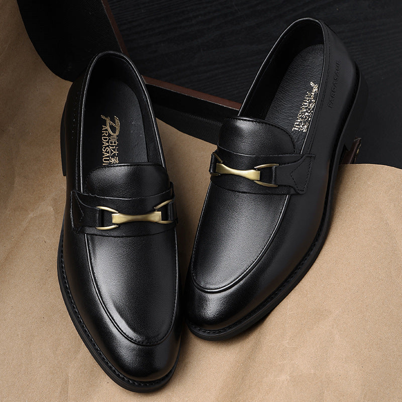 Men's Formal Wear One Pedal Trendy British Leather Shoes
