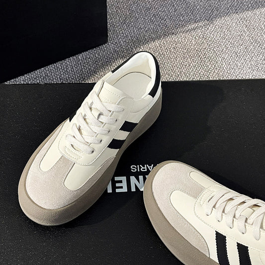 Women's Platform German Training Versatile Sports White Sneakers