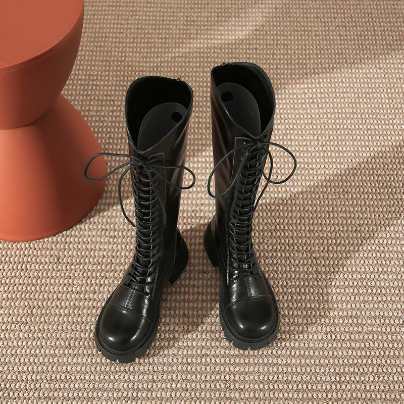 Women's Platform Below The Knee Sleeve Knight Boots