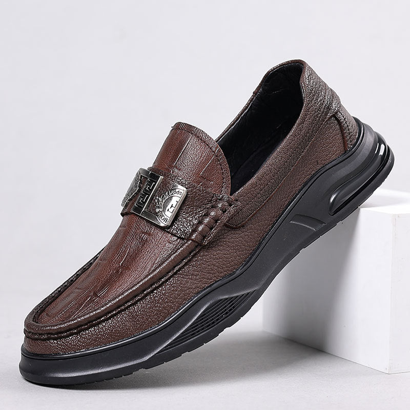 Men's Autumn Sheepskin Fashion Slip-on Soft Bottom Surface Male Casual Shoes