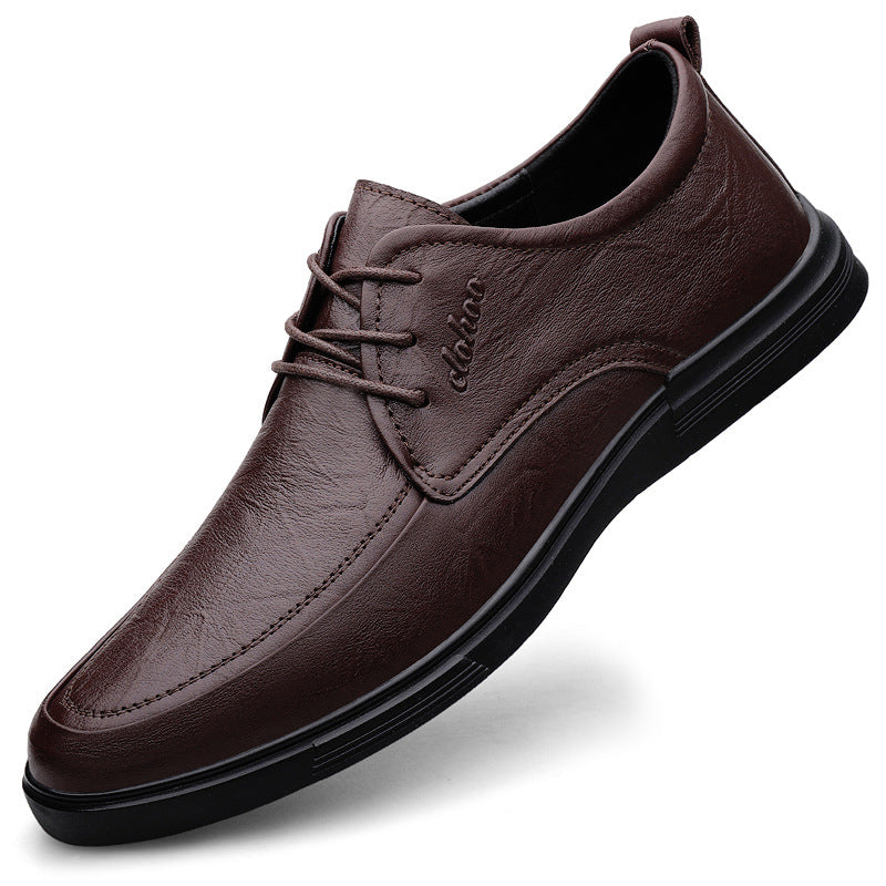 Men's Plus Size Business Flat Driving Four Men's Casual Leather Shoes