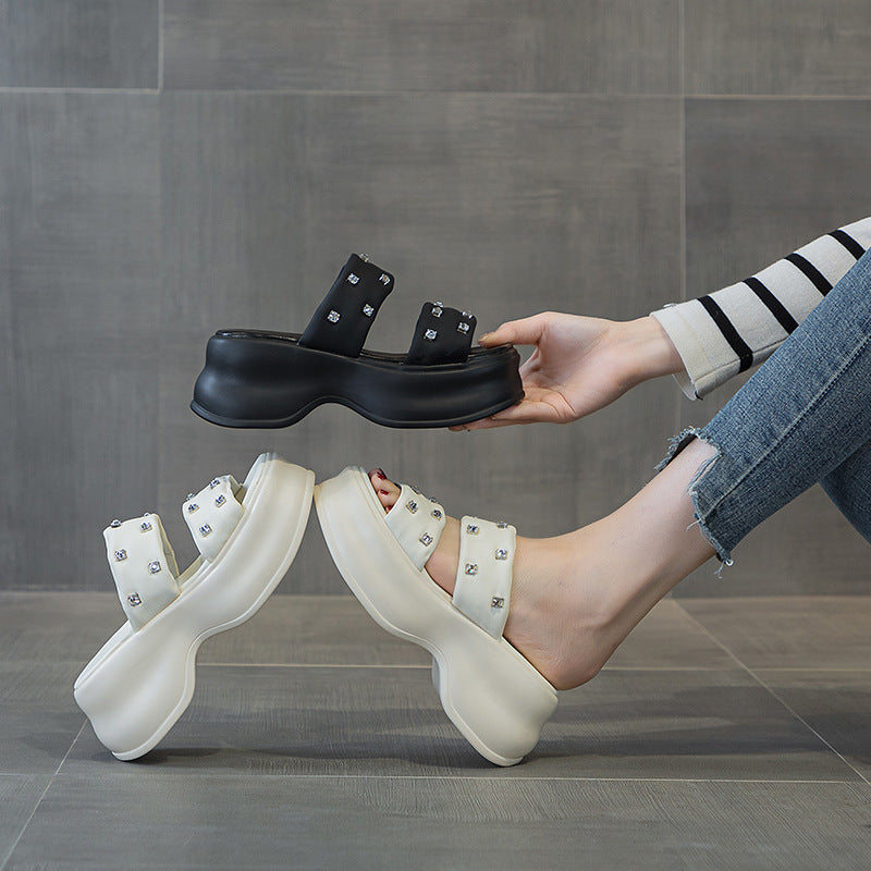 Women's Korean Style Stylish Height Increasing Show Feet Sandals